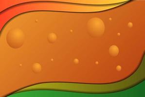 Orange Paper Cut Effect Bubble Smooth Background vector