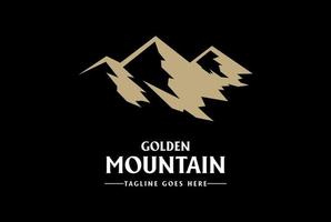 Simple Minimalist Golden Mountain Logo Design Vector