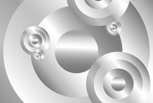 Circular Geometric Swirl Silver Bronze Metal Steel Background