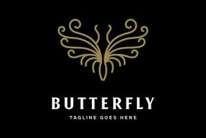 vector de diseño de logotipo de monograma de insecto de mariposa de belleza simple
