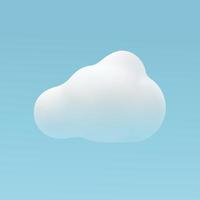 la nube es un lindo vector en estilo 3d. elemento para cielo clipart