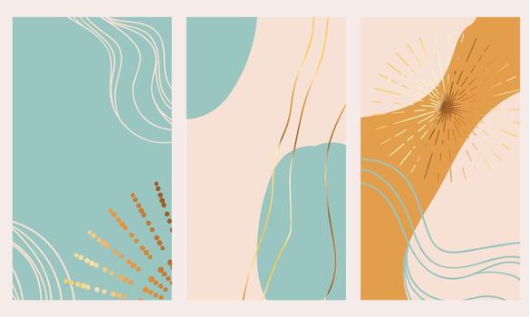 fondo vertical para las redes sociales. un conjunto de plantillas vectoriales en estilo boho vector