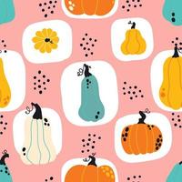 Seamless pattern with pumpkins in a modern Scandinavian style vector