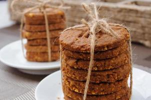 many different types of cookies lay on a plate photo