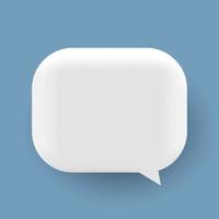 The concept of communication in social networks.Empty white speech bubble isolated 3D rendering vector