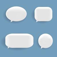 blank 3d speech bubbles, icon set poster and banner concept on soft blue background. vector