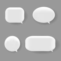 blank 3d speech bubbles, icon set poster and banner concept on gray background vector