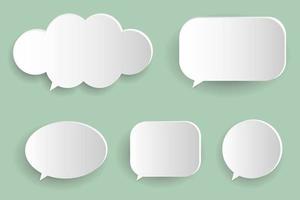 Blank 3d speech bubbles, icon set poster and banner concept on soft green background. vector