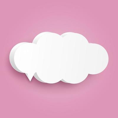 Paper speech bubble. Realistic 3D illustration.