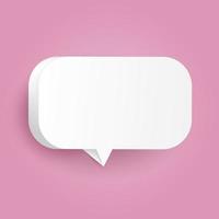 Vector empty paper speech bubble. Realistic 3D illustration. Template for your design.