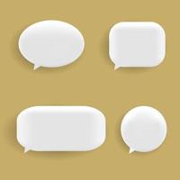 blank 3d speech bubbles, icon set poster and banner concept on soft orange background vector