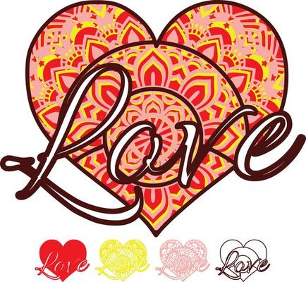 Heart Mandala Print Laser Cut File
