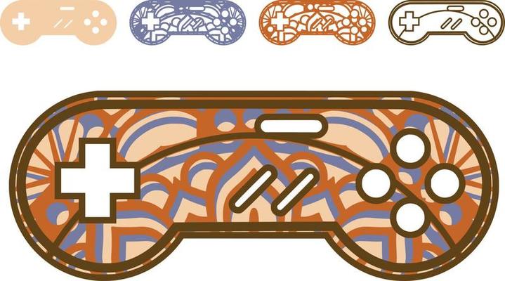 Game Controller  Mandala Laser Cut File