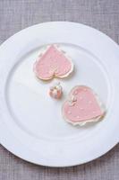 pink cookies on plate photo