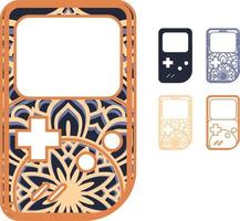 Game Controller  Mandala Laser Cut File vector