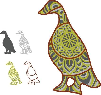 Bird Mandala Print Laser Cut File