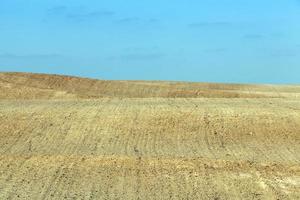 plowed dry soil photo