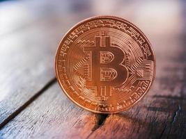 concepto financiero de negocios de monedas de bitcoin. foto