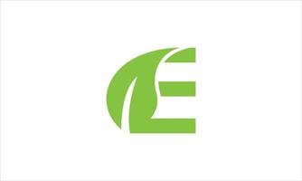 letter E leaf logo. E leaf logo icon design vector illustration.