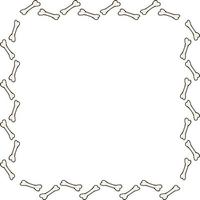 Square frame with little bones. Vector image.