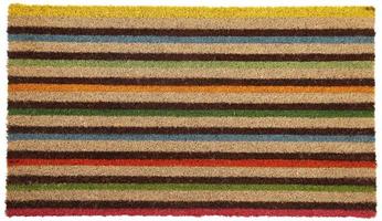 Red brown green beige zute and coir style Vintage multicolor horizontal doormat photo