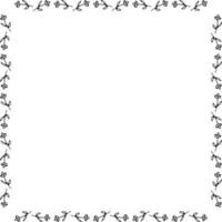 Square frame with creative cute flowers. Vector image.