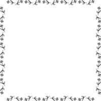 Square frame with creative cute flowers. Vector image.