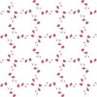 Seamless pattern with bright pink flowers on white background. Vector image.