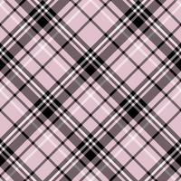 Seamless pattern in amazing black, light pink and white colors for plaid, fabric, textile, clothes, tablecloth and other things. Vector image. 2