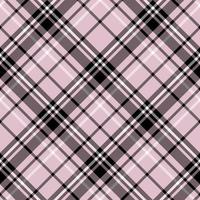 Seamless pattern in amazing black, light pink and white colors for plaid, fabric, textile, clothes, tablecloth and other things. Vector image. 2