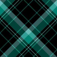 Seamless pattern in amazing black and water green colors for plaid, fabric, textile, clothes, tablecloth and other things. Vector image. 2