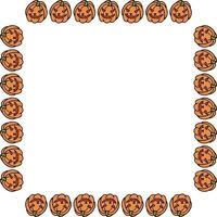 Square frame with pumpkin for Halloween. Vector image.