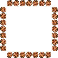 Square frame with pumpkin for Halloween. Vector image.