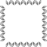 Square frame with creative cute leaves. Vector image.