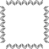 Square frame with creative cute leaves. Vector image.