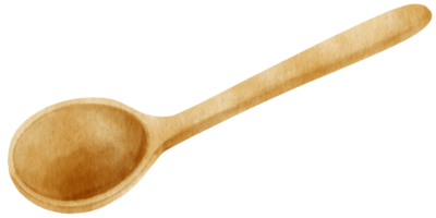 cuchara de madera ilustración acuarela png