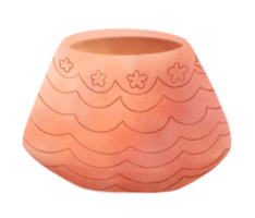 Pink Flower Pot in Watercolor png