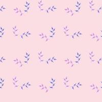 Seamless pattern with  blue and light violet branches on light pink background vector
