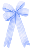 Blue gift ribbon bow illustrations hand painted watercolor styles
