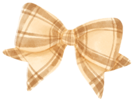 Brown gift ribbon bow illustrations hand painted watercolor styles png