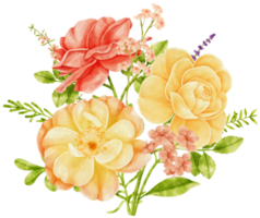 acquerello di bouquet di fiori per il matrimonio png
