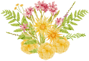 Blumenstrauß Aquarell für die Hochzeit png