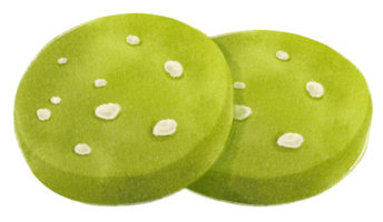 aquarel matcha koekjes illustratie png