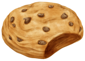 illustrazione di biscotti con gocce di cioccolato dell'acquerello png