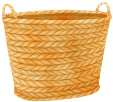 ilustración de cesta de mimbre acuarela png