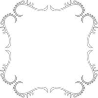 Square frame with decorative elements on white background 01. Vector image.