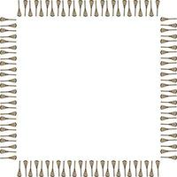 Square frame with broom for Halloween. Vector image.