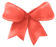 Red gift ribbon bow illustrations hand painted watercolor styles png