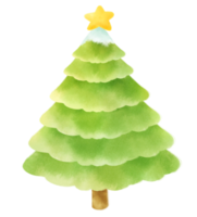 estilos de aquarela de ilustrações de árvore de natal png