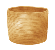 cesta de mimbre acuarela png